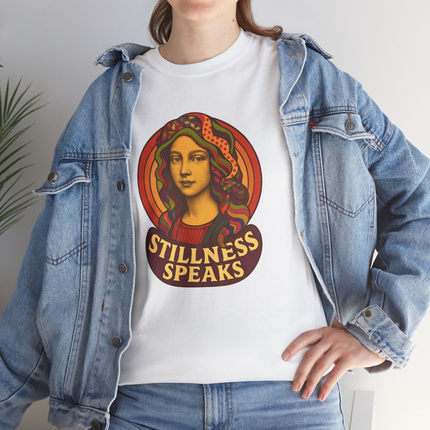 Stillness Speaks T-Shirt, Psychedelic Retro 70s Graphic Tee, Spiritual Mystic Woman Shirt, Boho Trippy Aesthetic Top, Inner Peace Gift,