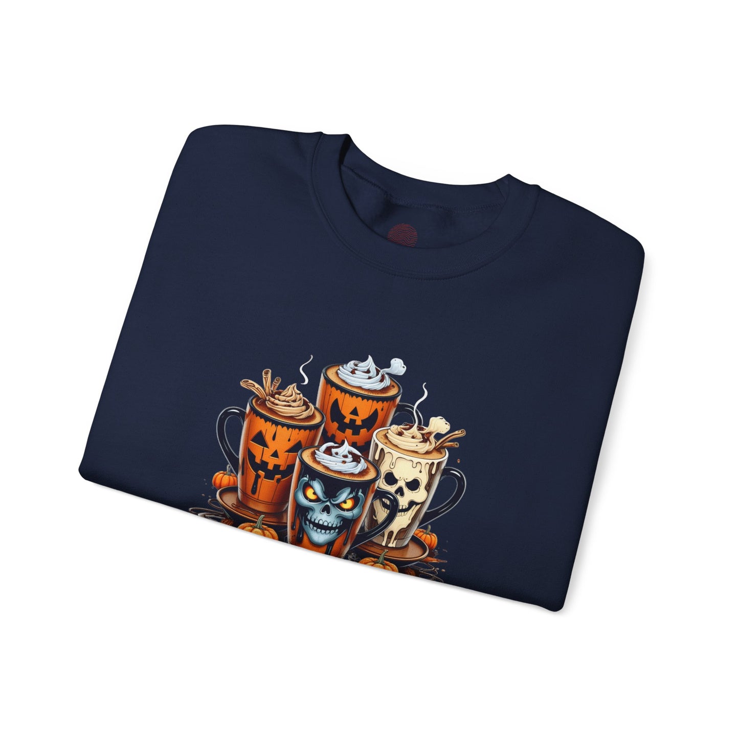 "Stay Spooky Halloween Coffee Cup Sweatshirt – Cozy Gildan Crewneck for Fall & Pumpkin Lovers"