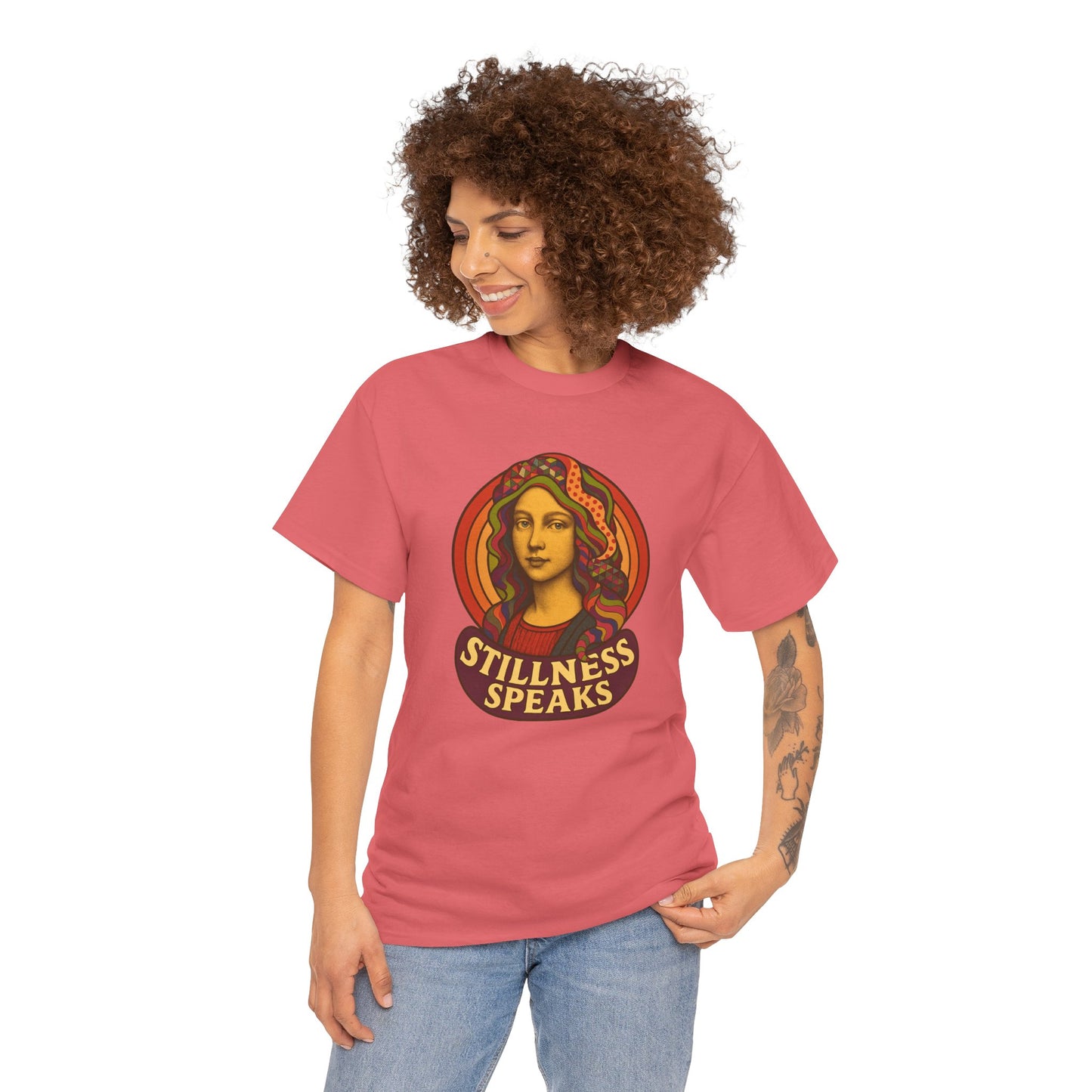 Stillness Speaks T-Shirt, Psychedelic Retro 70s Graphic Tee, Spiritual Mystic Woman Shirt, Boho Trippy Aesthetic Top, Inner Peace Gift,
