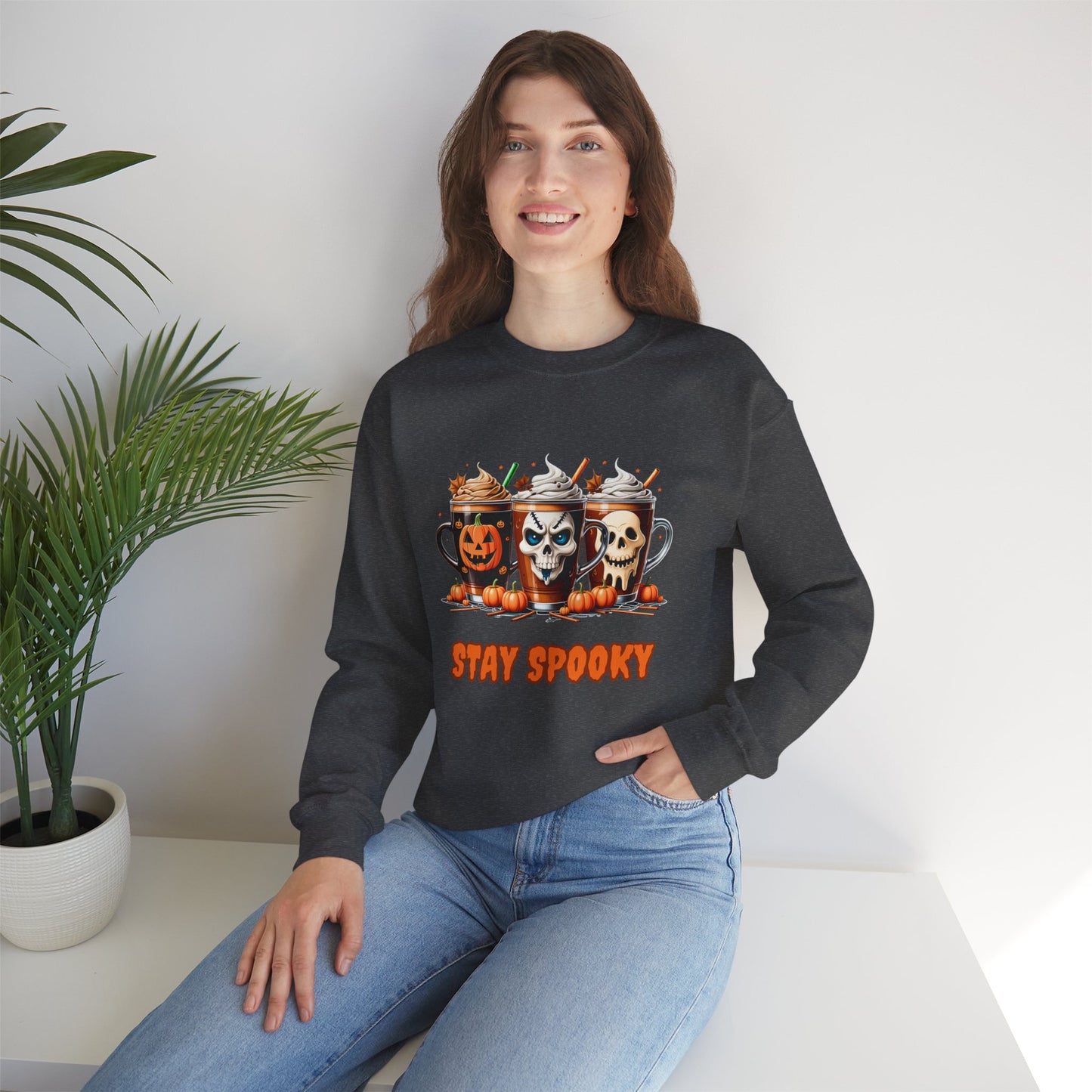 Stay Spooky Halloween Sweatshirt – Unisex Gildan Heavy Blend Crewneck Pullover
