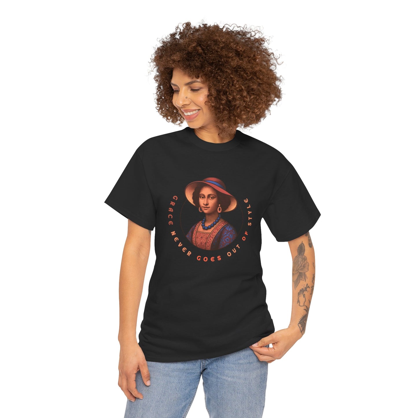 Grace Never Goes Out of Style Gildan 5000 Shirt, Vintage Renaissance Woman Graphic Tee, Inspirational Quote T Shirt, Retro Art Gift
