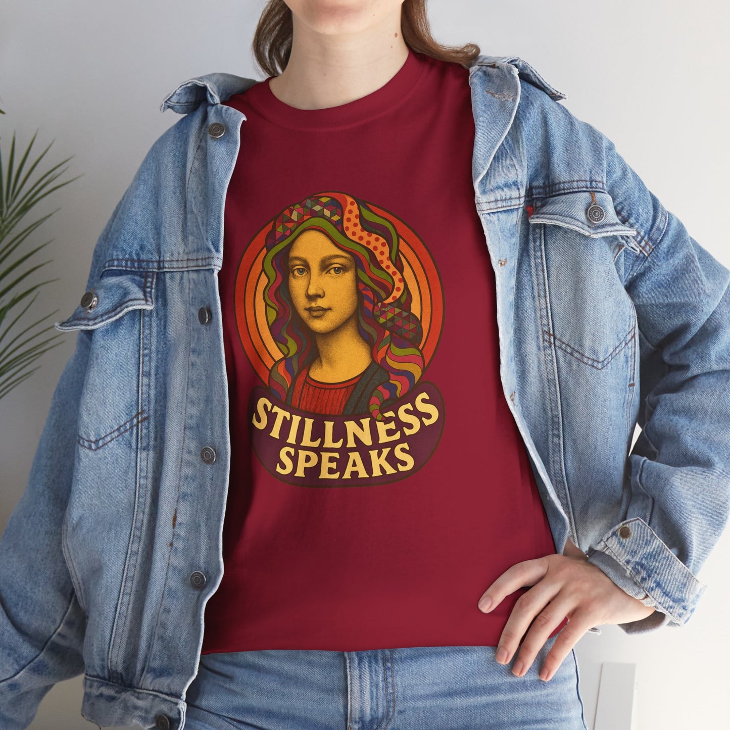 Stillness Speaks T-Shirt, Psychedelic Retro 70s Graphic Tee, Spiritual Mystic Woman Shirt, Boho Trippy Aesthetic Top, Inner Peace Gift,