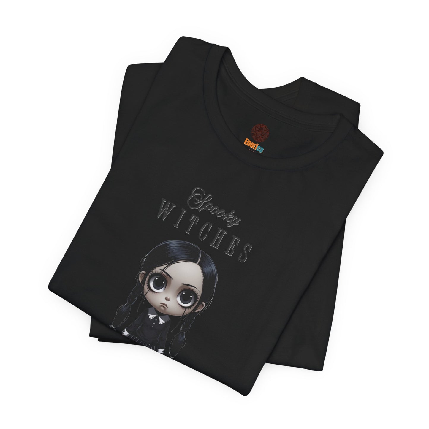 Spooky Witches Halloween Club Shirt – Gothic Wednesday Addams Inspired Tee – Bella Canvas 3001 – Unisex Spooky Halloween T-Shirt