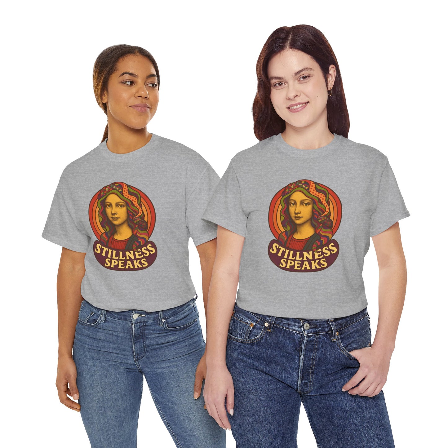 Stillness Speaks T-Shirt, Psychedelic Retro 70s Graphic Tee, Spiritual Mystic Woman Shirt, Boho Trippy Aesthetic Top, Inner Peace Gift,