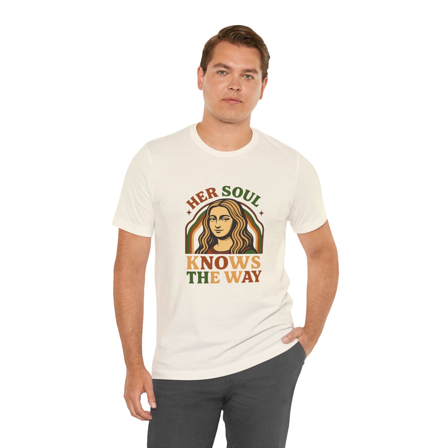 Inspirational Quote Unisex Tee, Her Soul Knows The Way Shirt, Retro Graphic T-Shirt, Vintage Quote Top, Bella+Canvas 3001 Shirt
