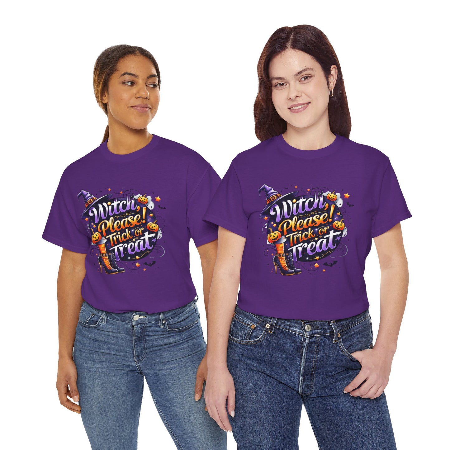 Witch Please Trick or Treat Halloween Shirt | Funny Witch Pumpkin Graphic Tee | Spooky Unisex Costume T-Shirt | Cute Halloween Party Top
