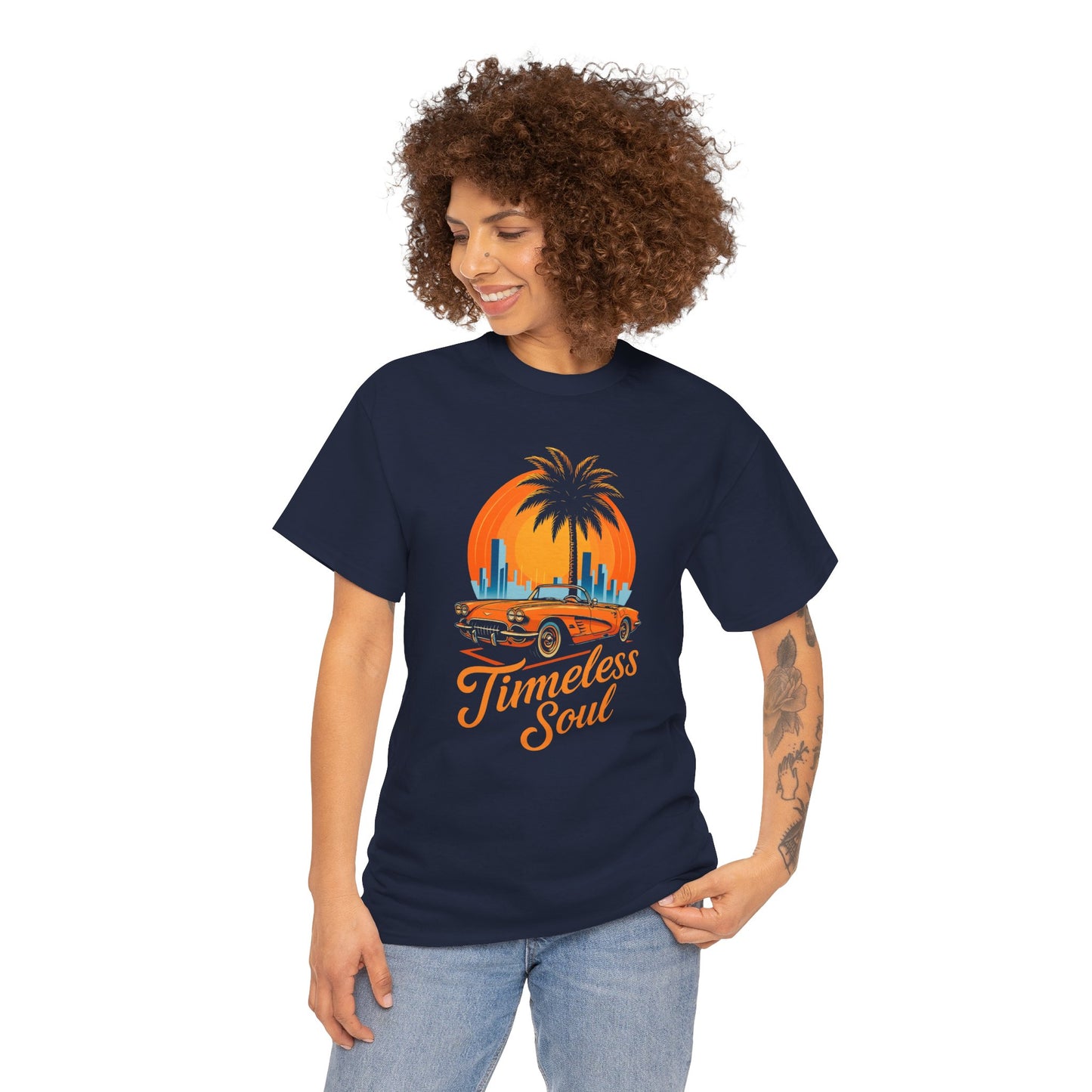 Vintage Sunset Retro Car T-Shirt, Classic Convertible Shirt, Miami Beach 80s Style Top - Unisex Tee