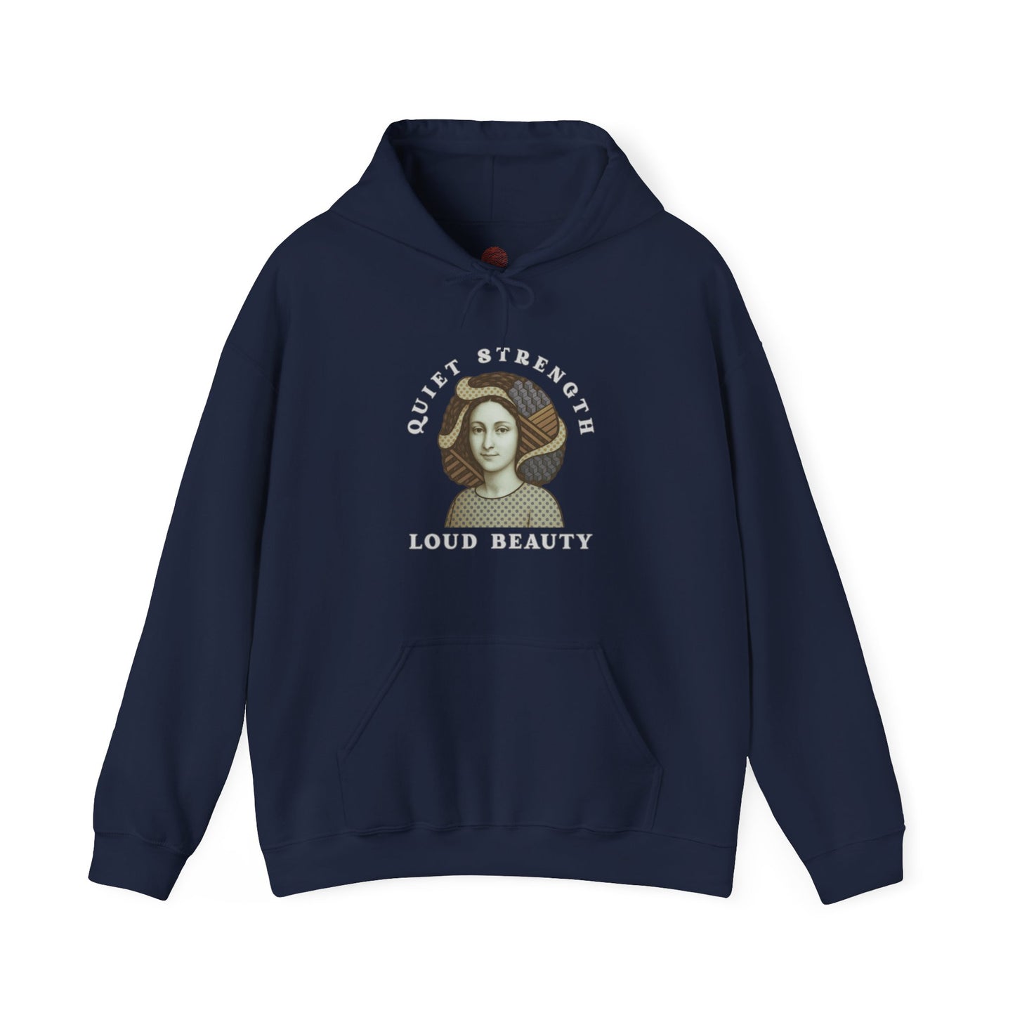 Quiet Strength Loud Beauty Unisex Hoodie, Gildan 18500 Sweatshirt, Feminist Empowerment Pullover, Retro Art Style Hooded Jumper, Graphic