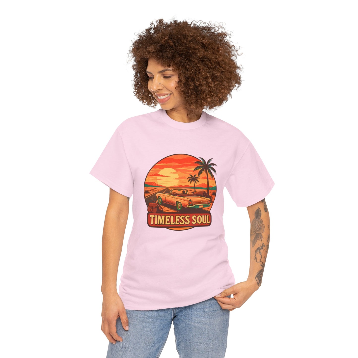 Timeless Soul Road Trip T-Shirt, Retro Sunset Unisex Tee, Vintage Palm Tree Graphic Shirt
