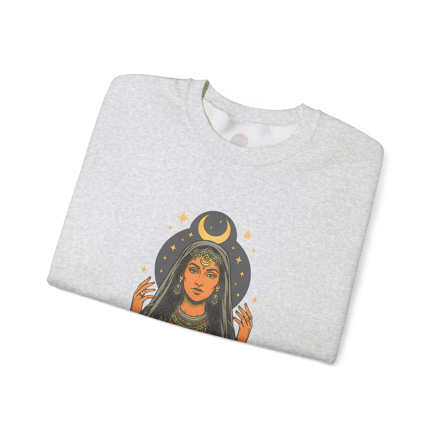 Guided by the Moon Sweatshirt, Celestial Graphic Pullover, Moon Phase Cozy Top, Astrology Gift, Gildan 18000 Sweatshirt