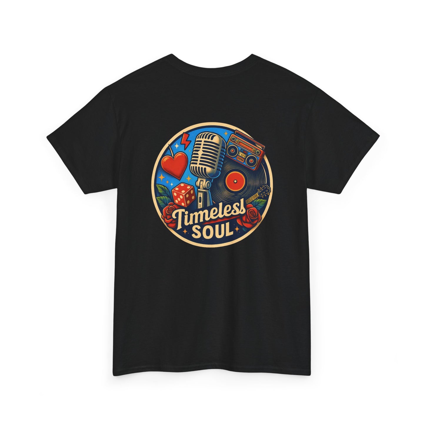 Vintage Retro Music T-Shirt, Rock & Roll Band Shirt, Boombox Guitar Tee, Unisex Heavy Cotton Tee