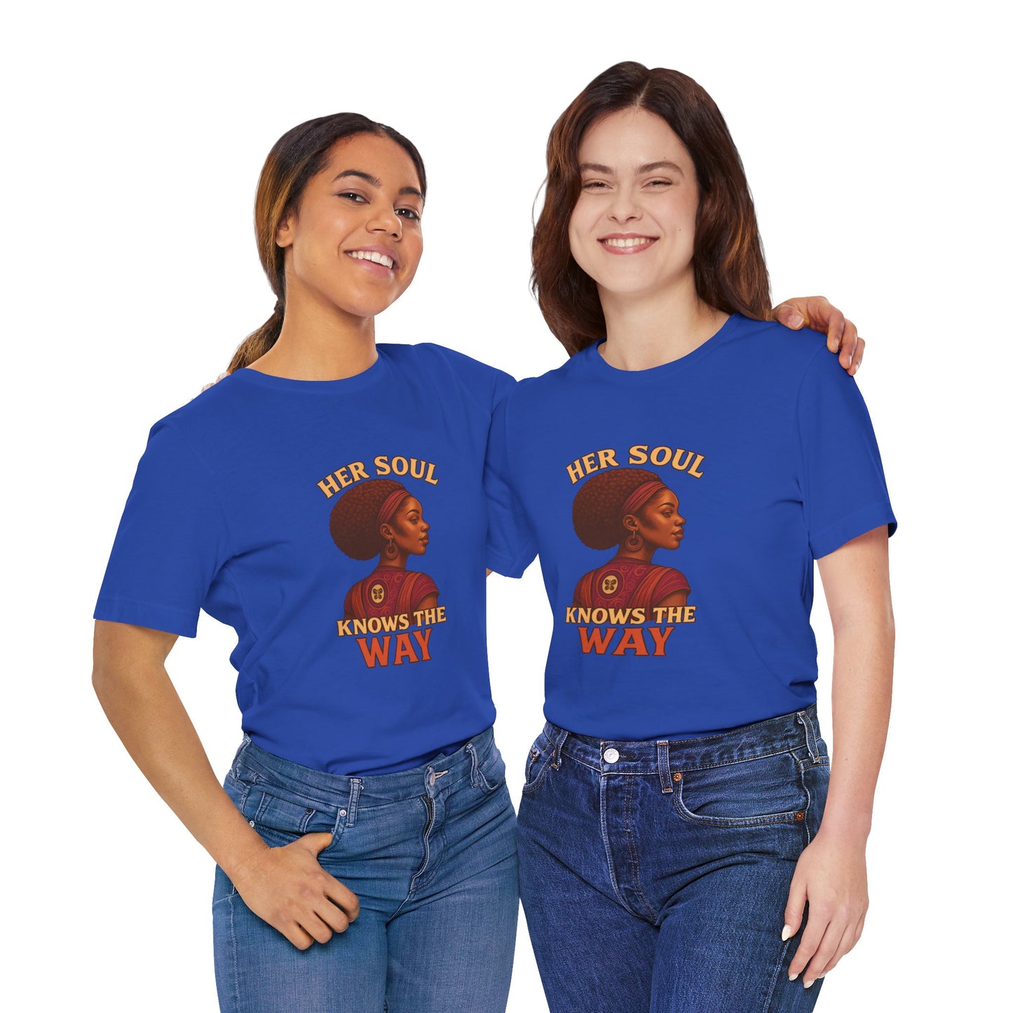 Retro Afro Woman Graphic Tee, Inspirational Quote Top, Her Soul Knows The Way Shirt, Unisex T-Shirt, Bella+Canvas 3001, Short Sleeve