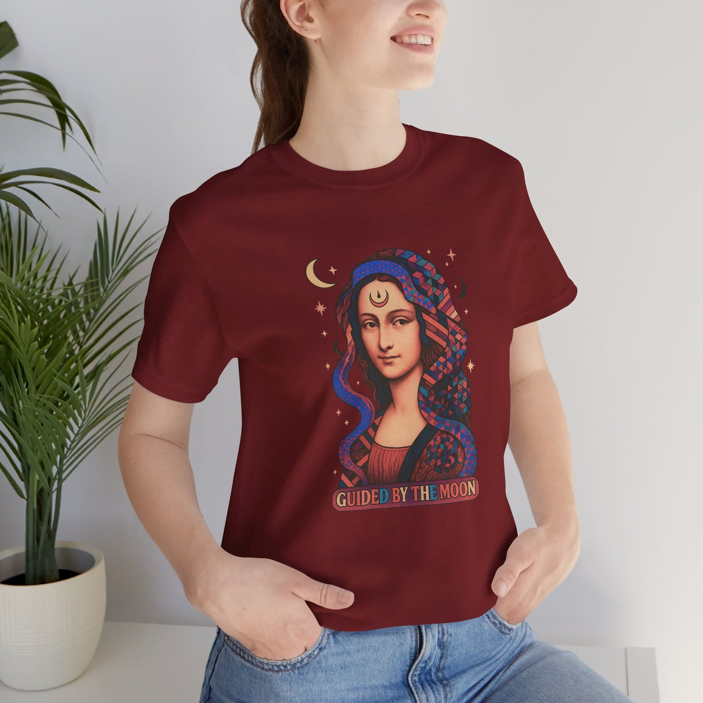 Moon Phase Unisex Tee, Celestial Graphic T-Shirt, Retro Geometric Spiritual Top, Astrology Gift, Mystical Moon Shirt, Boho Tee, Lunar Cycle