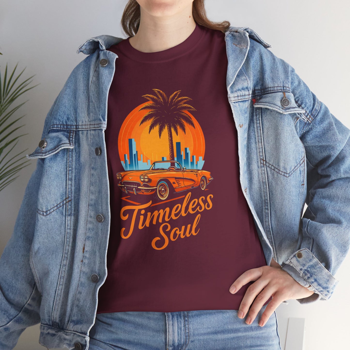 Vintage Sunset Retro Car T-Shirt, Classic Convertible Shirt, Miami Beach 80s Style Top - Unisex Tee