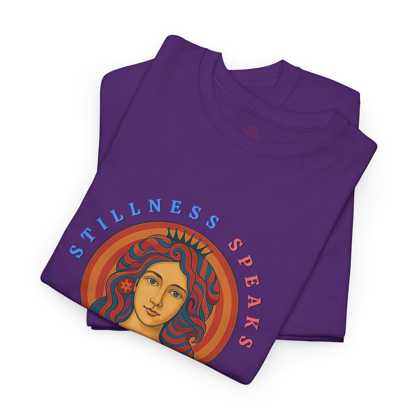 Stillness Speaks T-Shirt, Psychedelic Retro Graphic Tee, Spiritual Mystic Woman Shirt, 70s Boho Aesthetic Top, Inner Peace Gift, Unisex