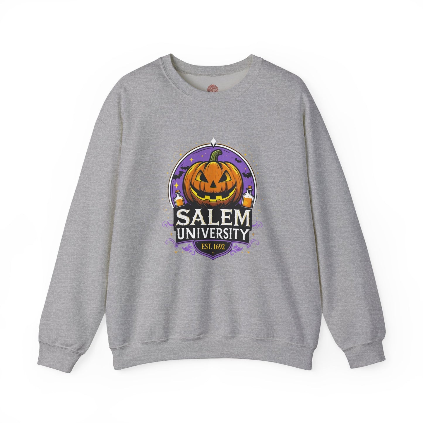 "Unisex Salem University Halloween Sweatshirt – Pumpkin Jack-O’-Lantern Graphic Crewneck Pullover"