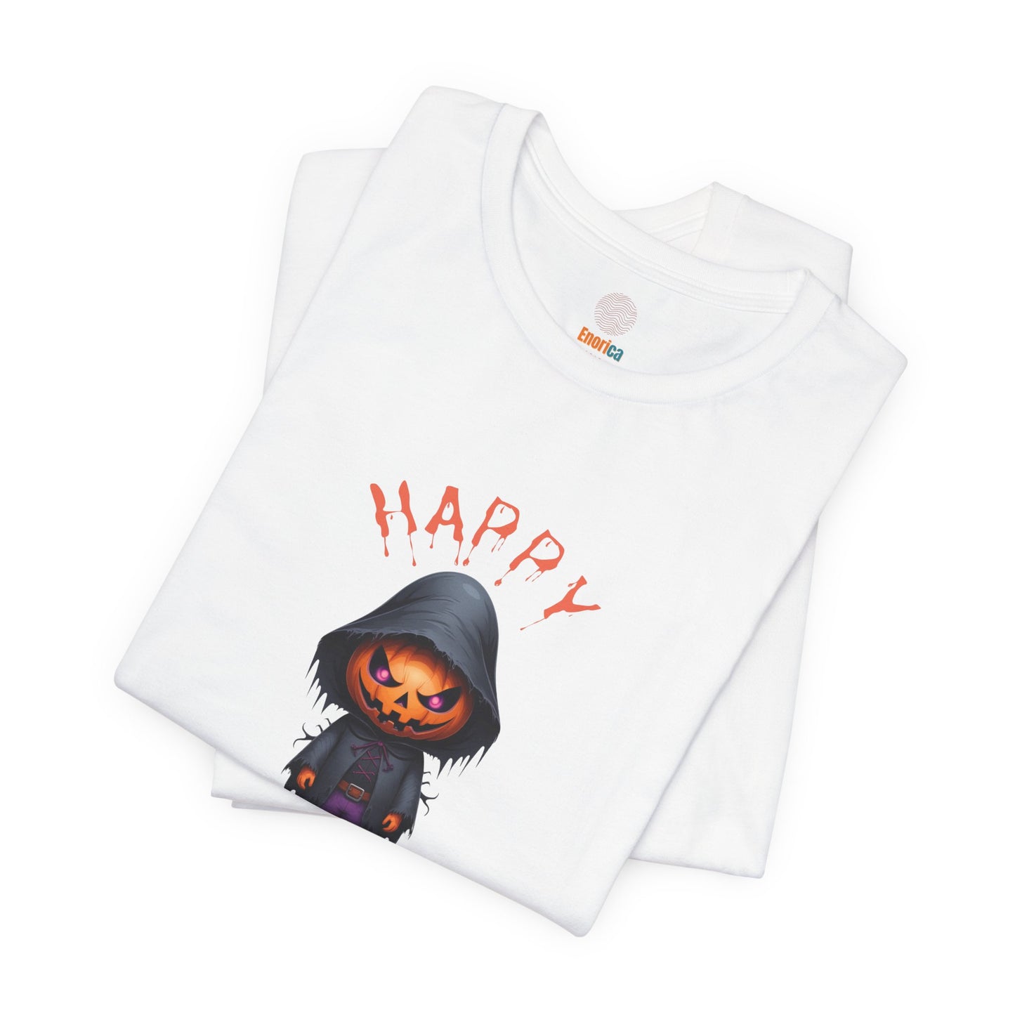 Happy Halloween Pumpkin Head Shirt – Spooky Jack O’Lantern Graphic Tee – Bella Canvas 3001 Unisex T-Shirt