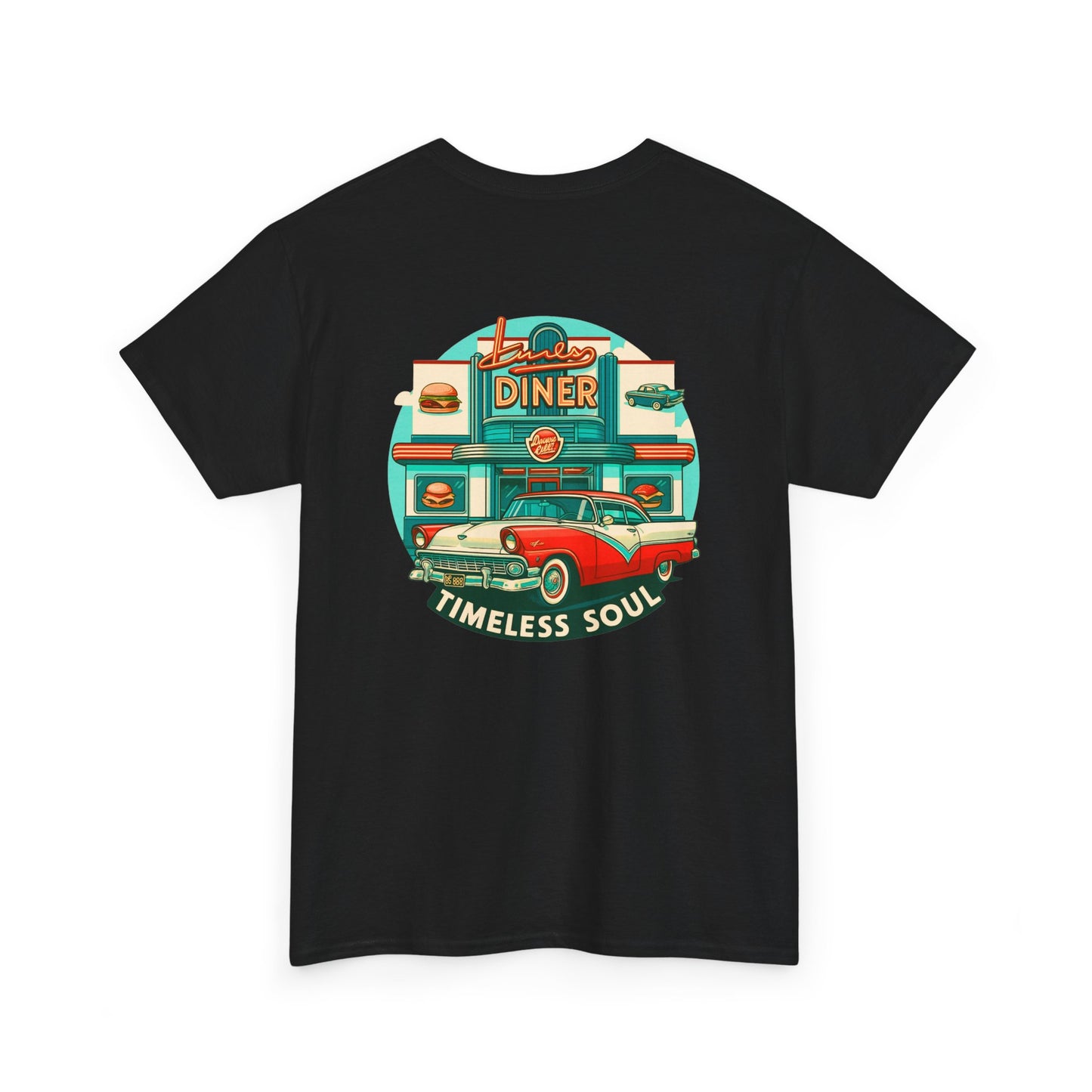 Retro Diner T-Shirt, Vintage Car Graphic Tee, 1950s American Drive-In Shirt, Rockabilly Unisex Top