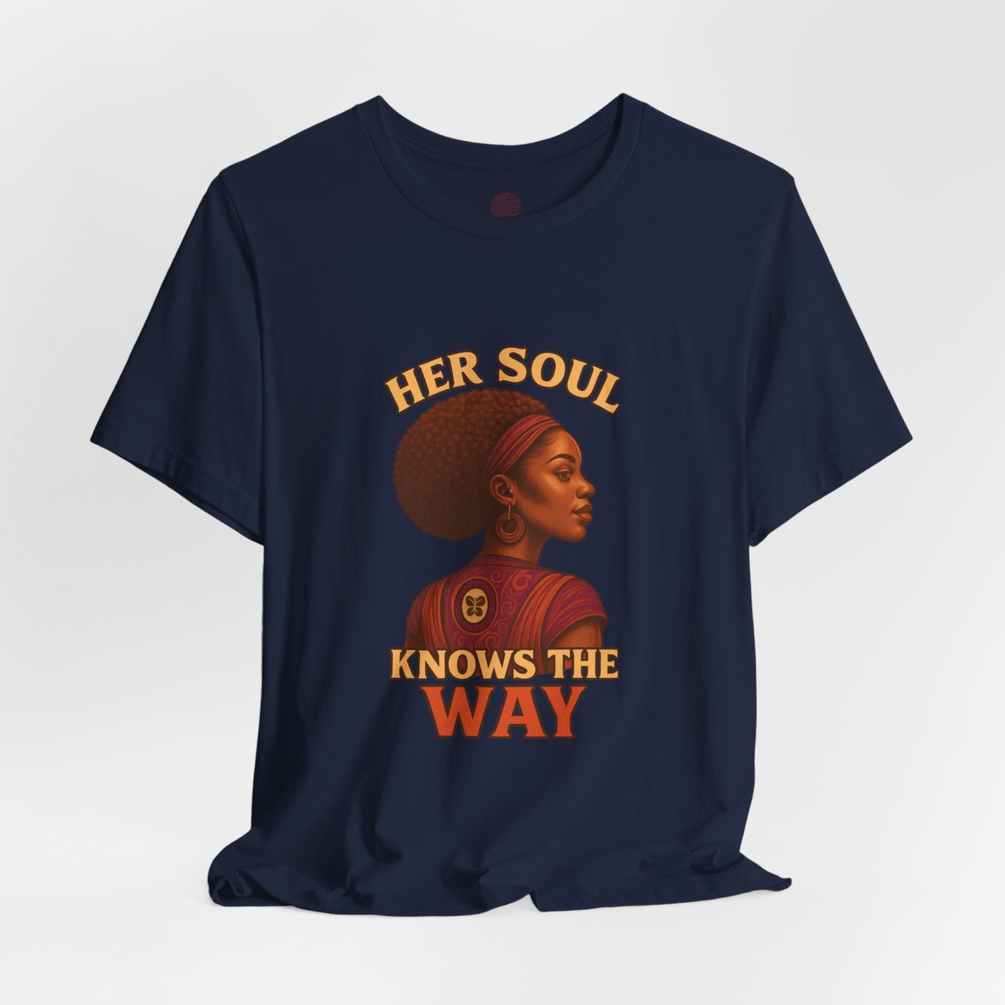 Retro Afro Woman Graphic Tee, Inspirational Quote Top, Her Soul Knows The Way Shirt, Unisex T-Shirt, Bella+Canvas 3001, Short Sleeve