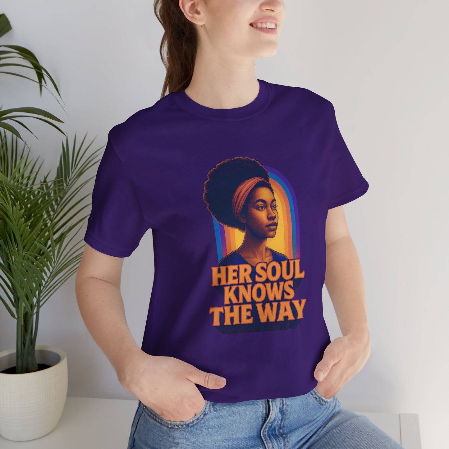 Her Soul Knows The Way Shirt - Retro Inspirational Quote Tee - Unisex Jersey Short Sleeve Tee - Vintage Graphic Top, Gift for Her,